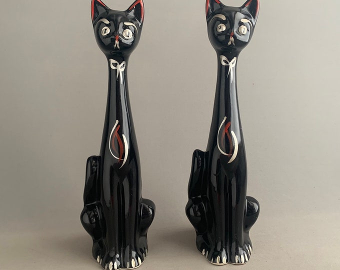 1960s cat vase set