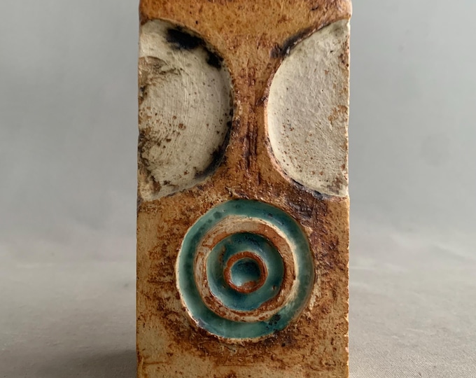 studio pottery slab vase by British potter Alan Wallwork.