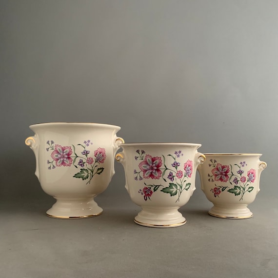 1980s Set of Ceramic Plant Pots Etsy