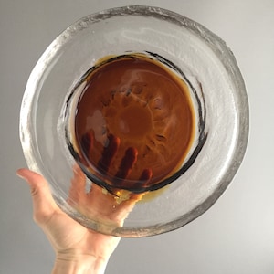 Verre de studio Humppila Finlande signé Pertti Santalahti 1978