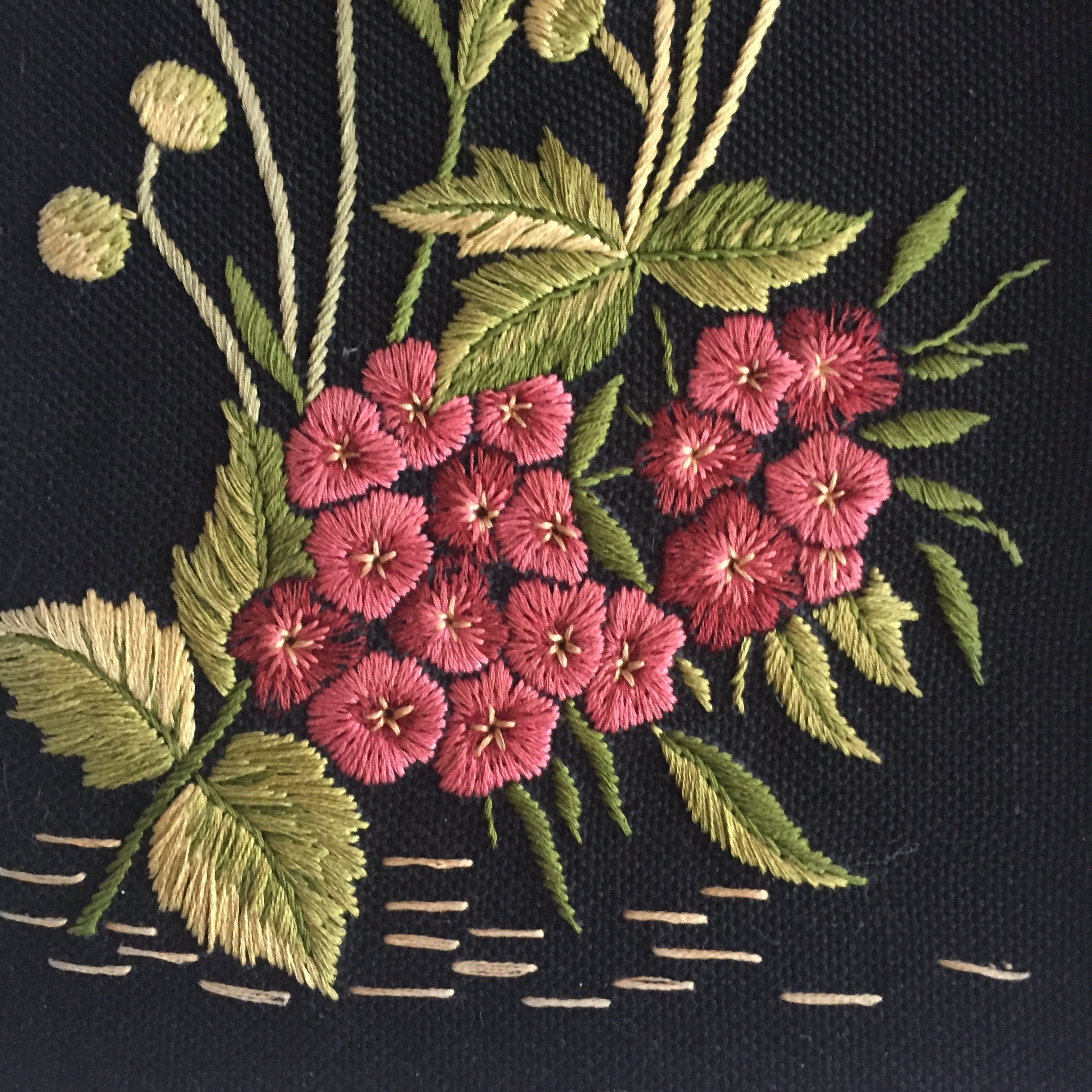 embroidered flower pictures set