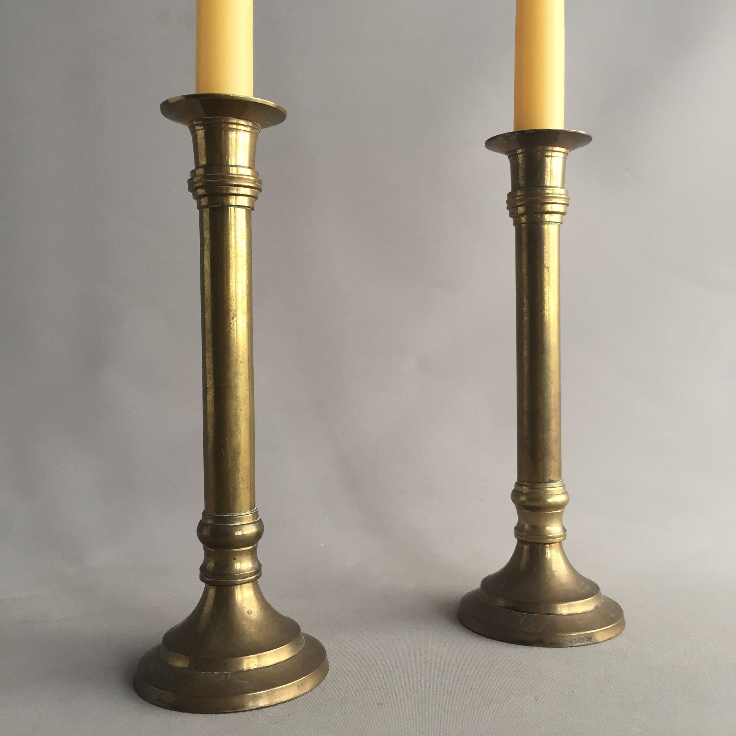 brass pillar candle stick holders