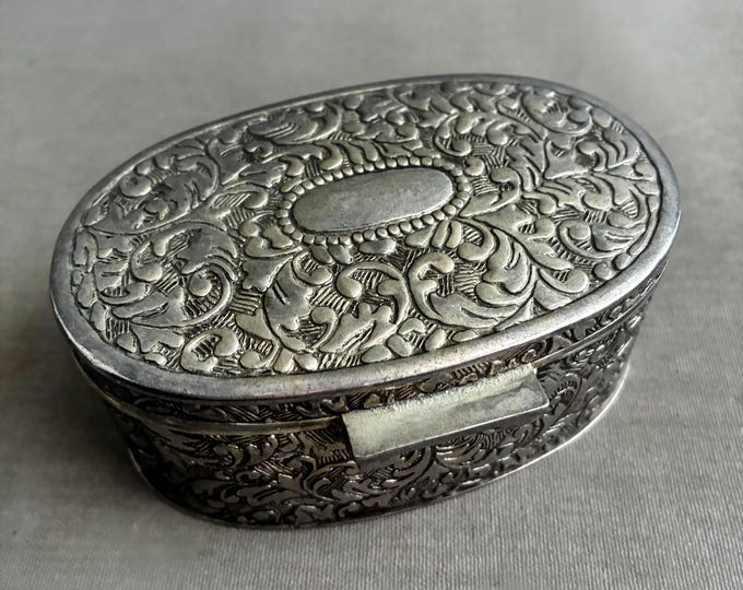 Victorian Floral Style Repousse Casket Jewellery Box