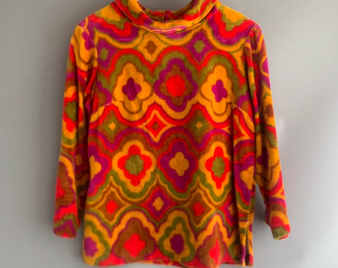 Vintage crazy horse psychedelic velour top