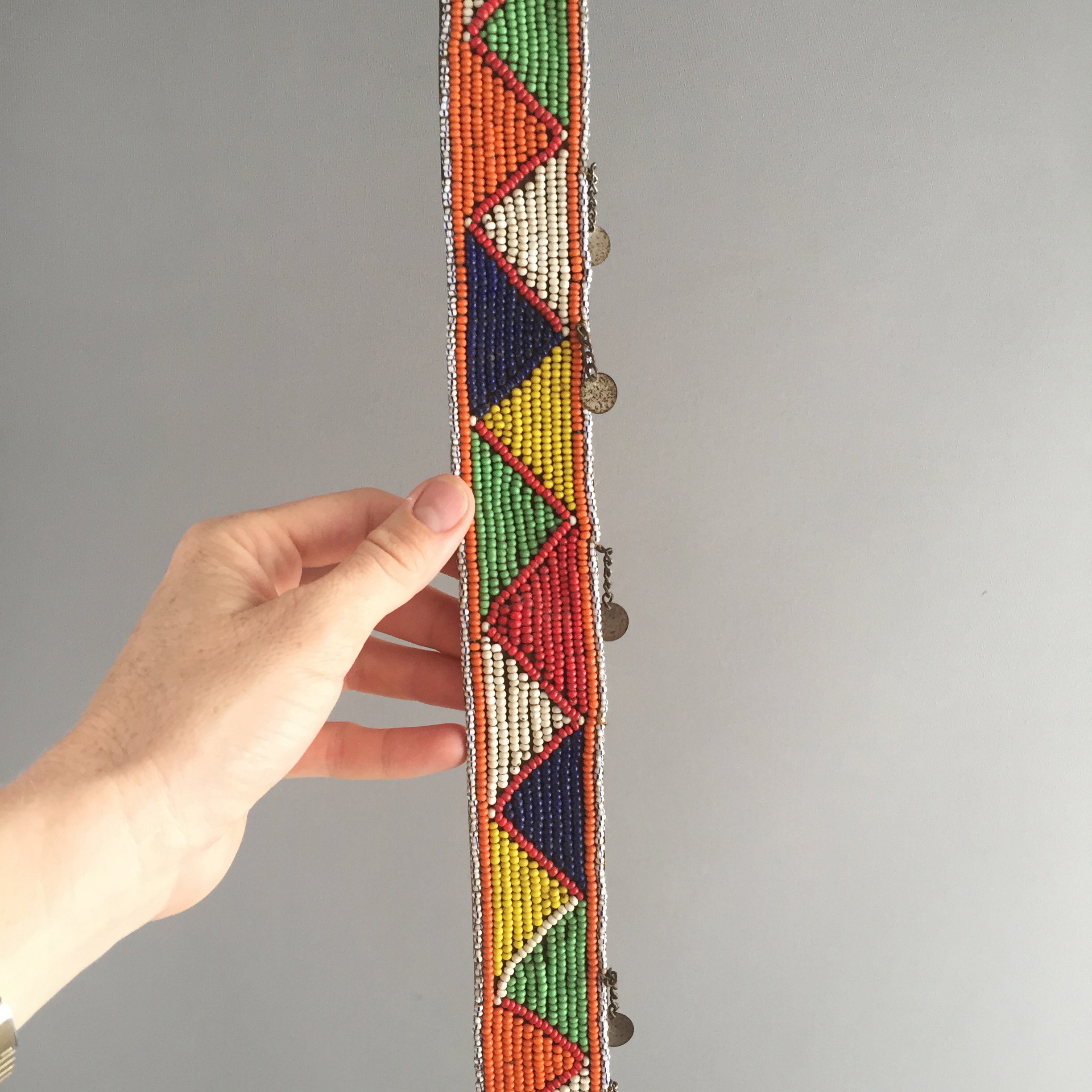 Handcrafted Maasai Masai Ethnic Tribal Beaded Leather Belt