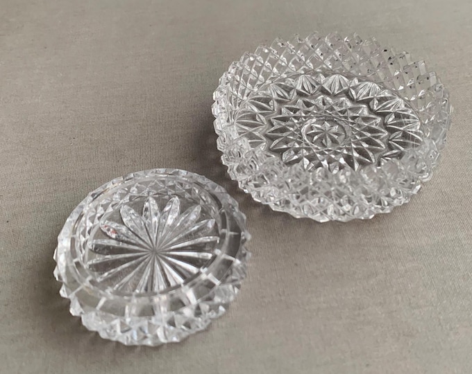 cut glass rings and things trinket dish