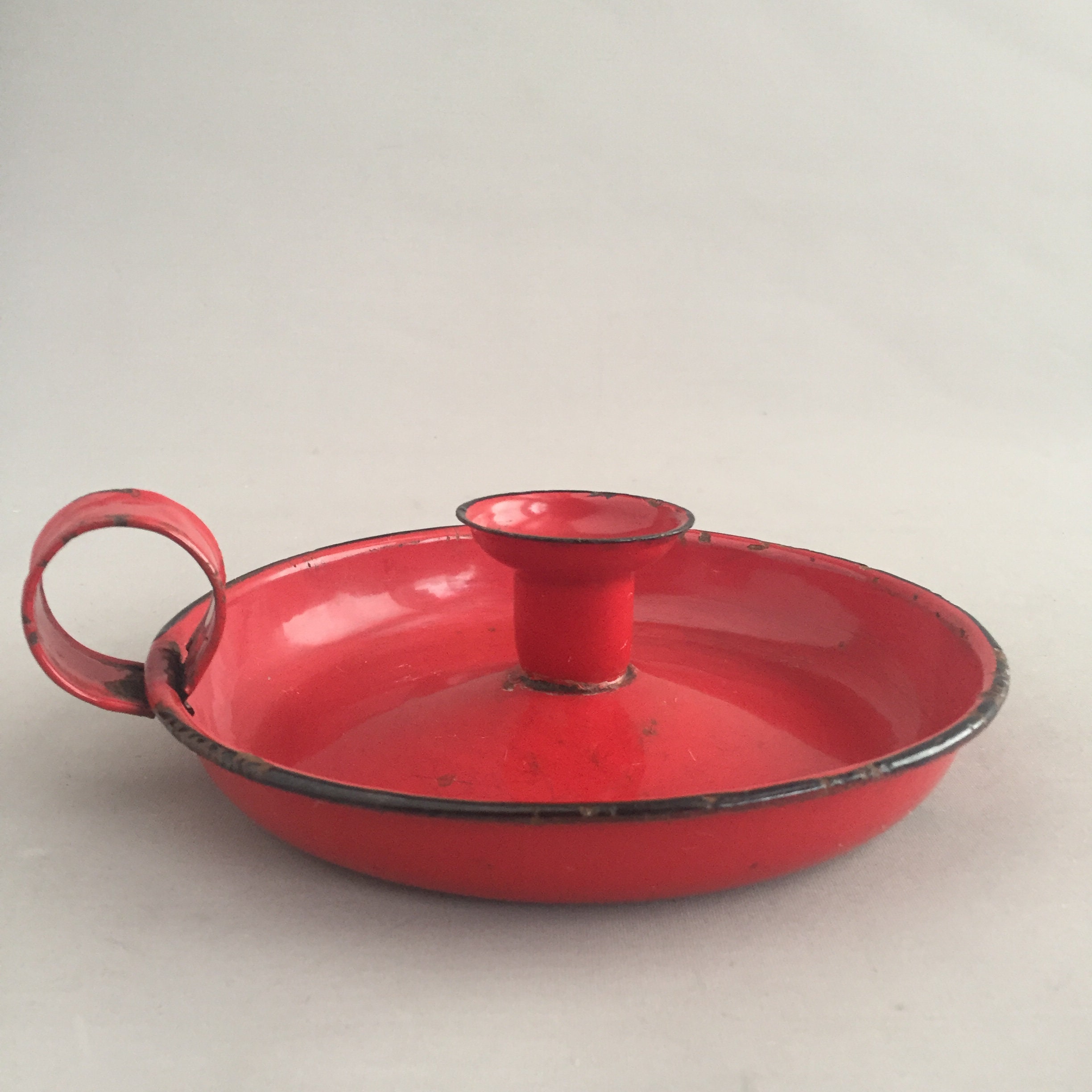 Vintage enamel candle holder