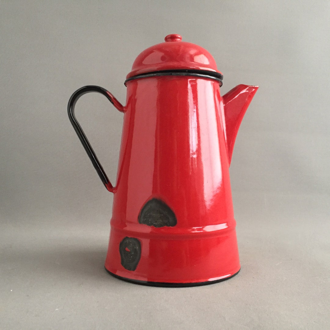 Vintage Enamel Coffee Pot - Etsy