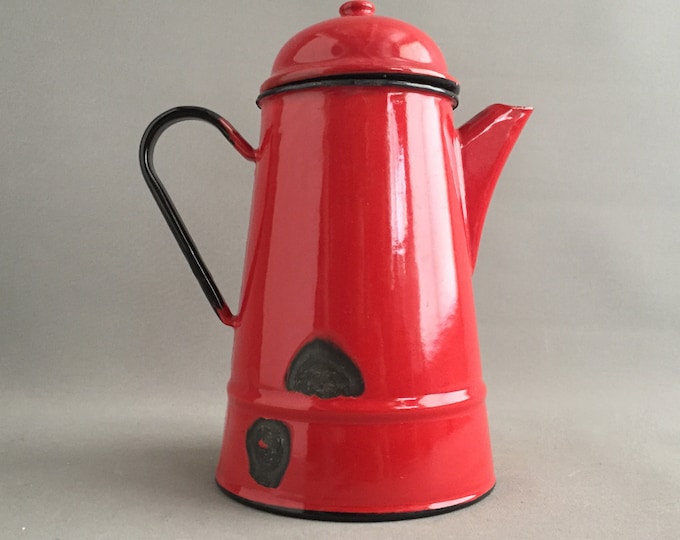 vintage enamel coffee pot