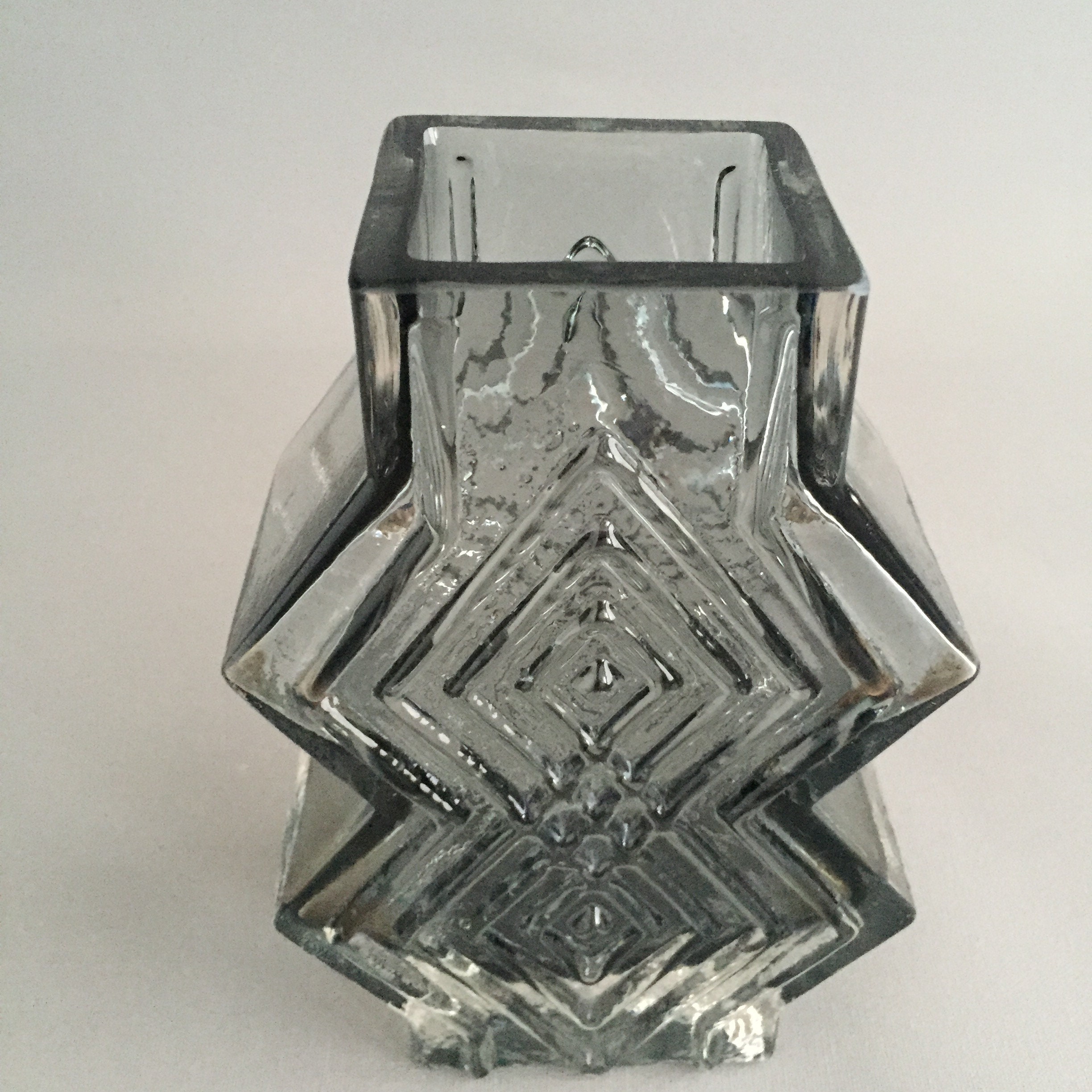 Whitefriars pewter double diamond vase