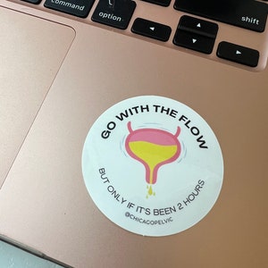 Go with the flow sticker, Pelvic floor sticker, pelvic health sticker, pelvic floor PT gift, urologist gift, urogyne gift image 3