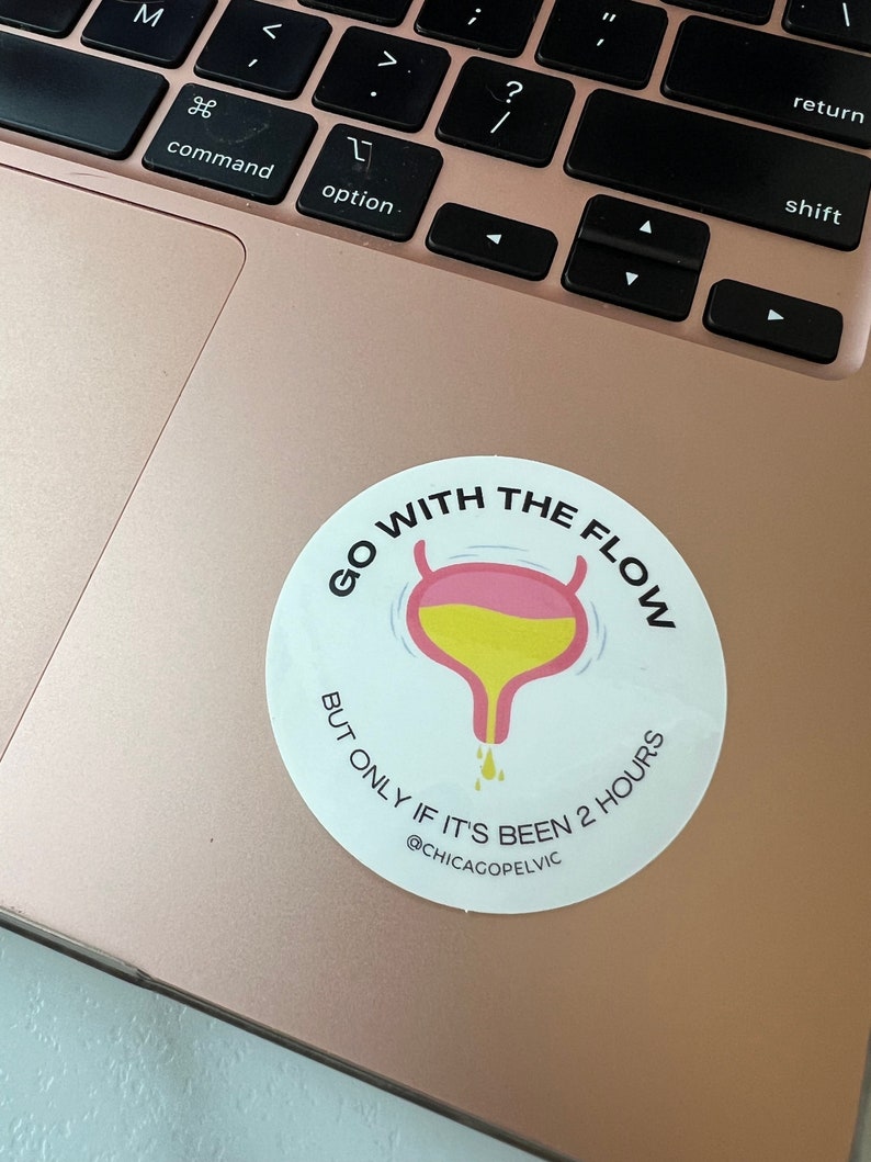 Go with the flow sticker, Pelvic floor sticker, pelvic health sticker, pelvic floor PT gift, urologist gift, urogyne gift image 3