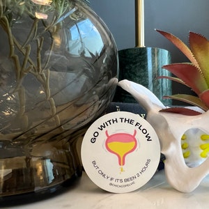 Go with the flow sticker, Pelvic floor sticker, pelvic health sticker, pelvic floor PT gift, urologist gift, urogyne gift image 2