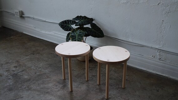 Set Of Two Nightstands Minimalist Side Table End Etsy