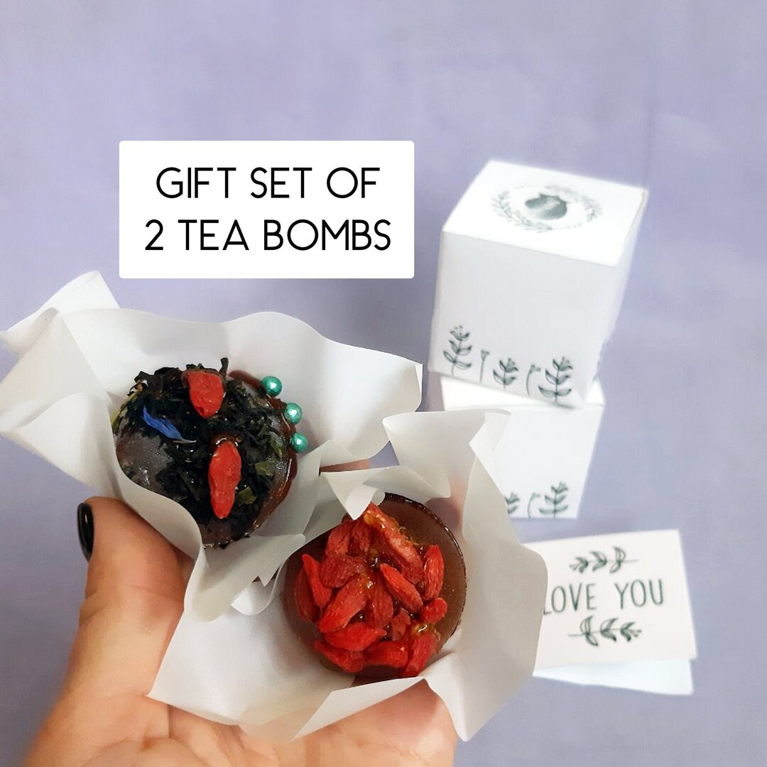 Gift Set of 2TEA BOMBS Favours Melting Tea Jewel Hot Tea Bombs Etsy