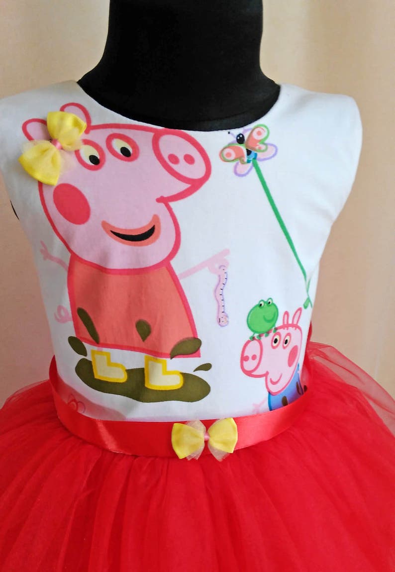 Peppa Pig Party Dress Peppa Pig Clothing Soft Red Peppa Pig and George Birthday Dress