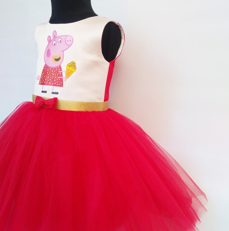 Amazing Peppa Pig Rhinestones Birthday Dress Peppa Pig Outfit Peppa Pig Luxury Dress,
