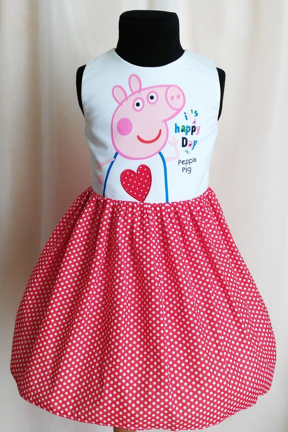 Peppa Pig Vacation Sundress Dots Balloons Birthday Party Dress SZ 2T LAST ONE