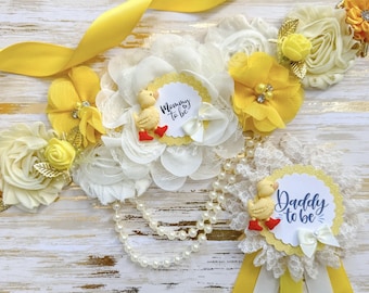 Gummi Ente Babyparty Schärpe für Mama zu sein, Gelbe Ente Babyparty Schärpe für Gender Reveals und Baby Shower, Gelbe Ente