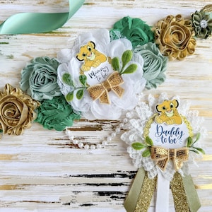 Simba Lion King Baby Shower Mommy to be Sash, Lion Green Baby Shower, Maternity Sash for Mom to be Simba, Green And Gold Lion King
