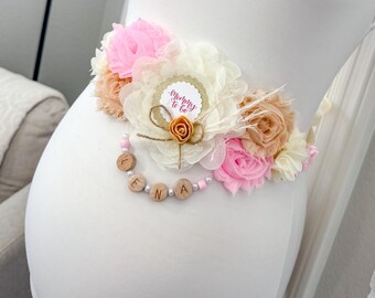 Boho Blush Pink Baby Shower Sash Boho Maternity Sash Baby Bump Sash Pink Boho Maternity Belt Baby Shower Girl