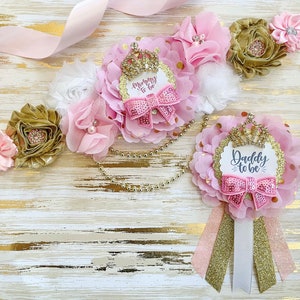 Pink and Gold Princess Baby Shower Mommy to be Sash, Queen Princess Baby Shower Mommy to be Sash, Princess Baby Shower Maternity Sash, Sash