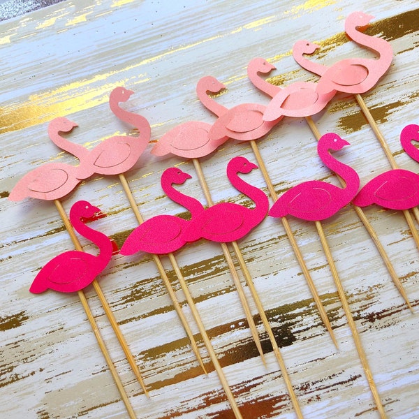 Flamingo Cupcake Toppers, Flamingo Cake Toppers, Spring Pink Flamingo Cake or Cupcake Toppers, Flamingo Toppers, Flamingo Decor, Flamingo