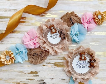 Teddy Bear Gender Reveal Baby Shower Mommy to be Sash Teddy Bear Baby Shower Gender Reveal Mom to be Sash for Shower Teddy Bear Gift