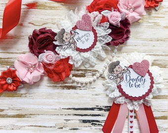 Amor Little Sweetheart Baby Shower Mommy to be Sash, Herz Valentine Baby Shower Sash für Mom to be
