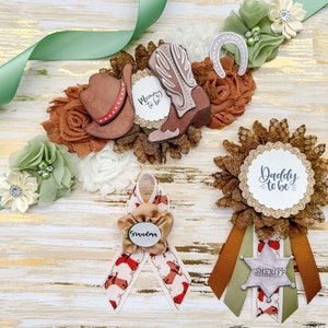 Sage Green Cowboy Baby Shower Maternity Sash, Mommy to be Sash for Cowboy Baby Shower, Brown and Sage Cowboy Baby Shower Theme decor