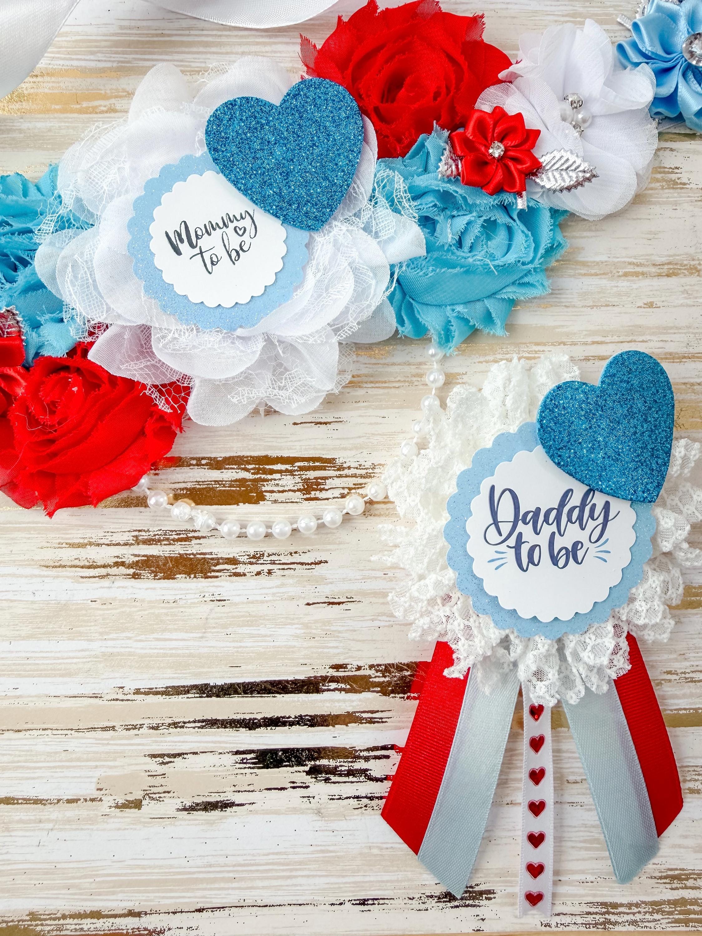 Mommy to Be Sash and Daddy to Be Pin Valentines Little Sweetheart