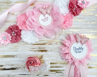 Pink Butterfly Maternity Sash, Butterfly Mom to be Sash for Shower, Pink Maternity Sash, Butterfly theme Maternity sash, Mom to Be Sash