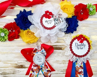 Toy Story Babyparty Geschenk für Mama mit Schärpe und Pin