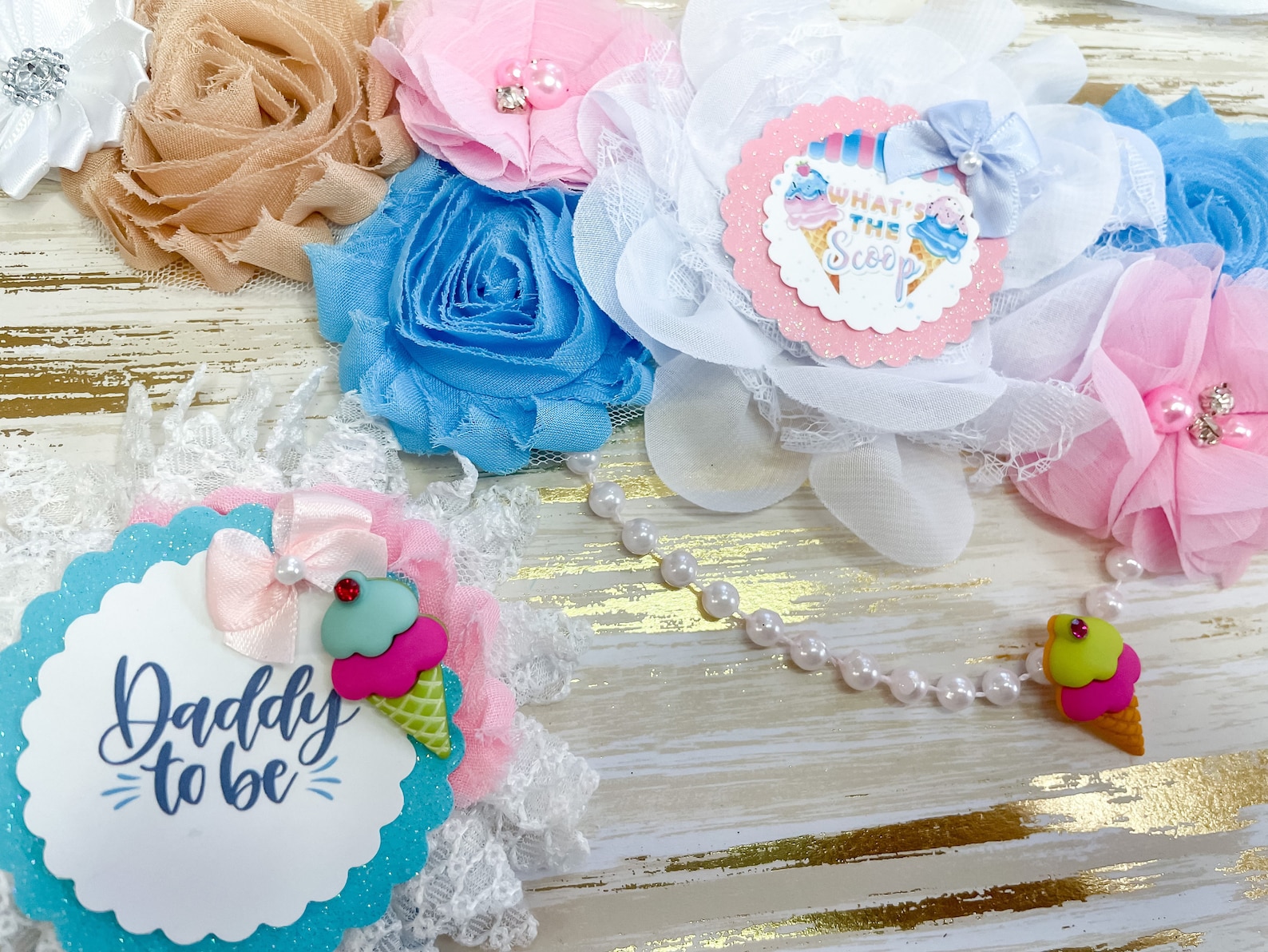 What's the scoop Ice Cream Gender Reveal Mom to Be Sash Etsy