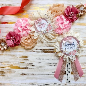 Woodland Maternity Sash, Pink Antler Maternity sash, Pink Maternity Sash with Antlers, Mom to be Sash for Baby Shower, Maternity Woodland