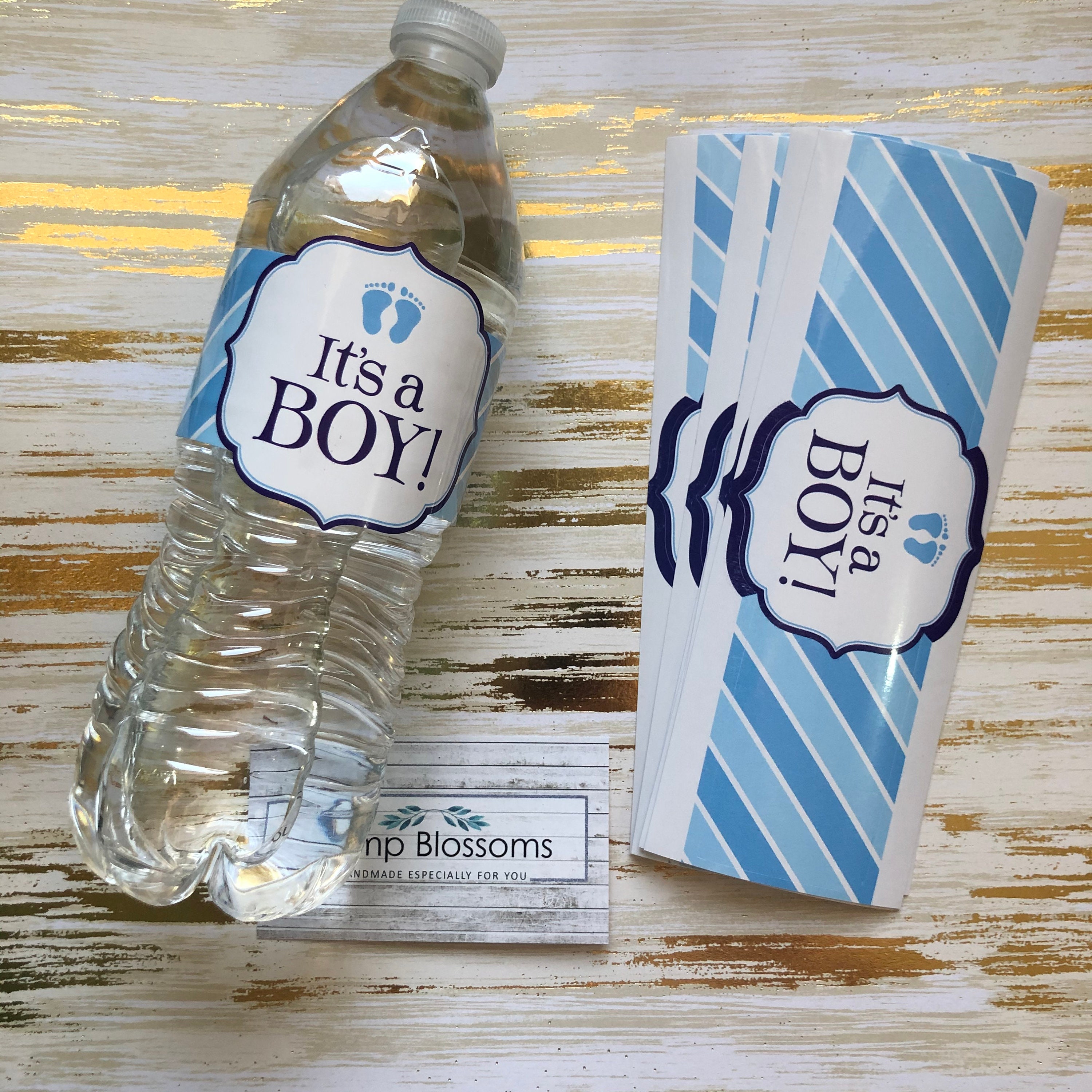 Blue Its A Boy Water Bottle Labels for Baby Shower Its A Boy Etsy
