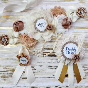 Boho Minimalist Baby Shower Sash ,Boho Maternity Sash , Mommy To Be, Bohemian Baby Shower, Gender Neutral Baby Shower, Boho Sash