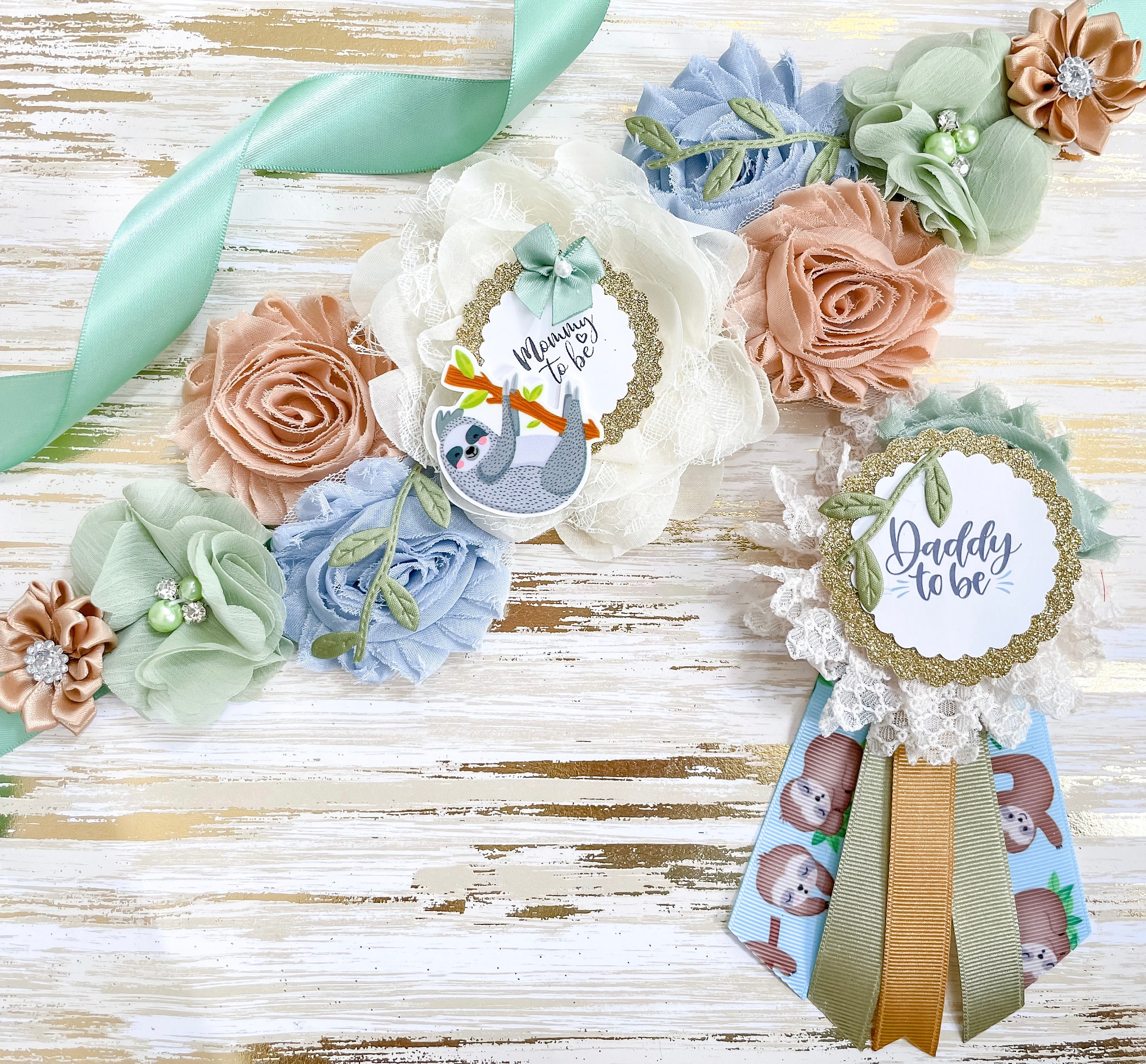 Sloth Baby Shower Sash