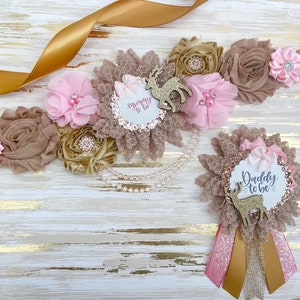 Oh Deer Baby Shower Maternity Sash, Pink Oh Deer Baby Shower theme, Mom to be sash, Oh Deer Gender Reveal Sash, Mom to be Sash for Shower