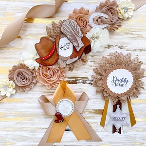 Cowboy Baby Shower Maternity Sash, Mommy to be Sash for Cowboy Baby Shower, Brown Cowboy Baby Shower Theme decor, Maternity Sash for Shower