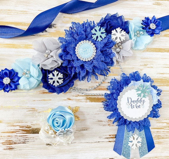  Blue It's a Boy Sash and It's a Boy Corsage Baby