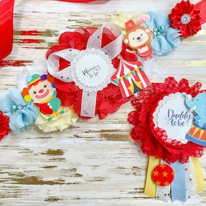 Circus Baby Shower Sash Carnival Theme Baby Shower for Mommy to be Sash Clown Baby Shower Sash for Mommy to be Gift