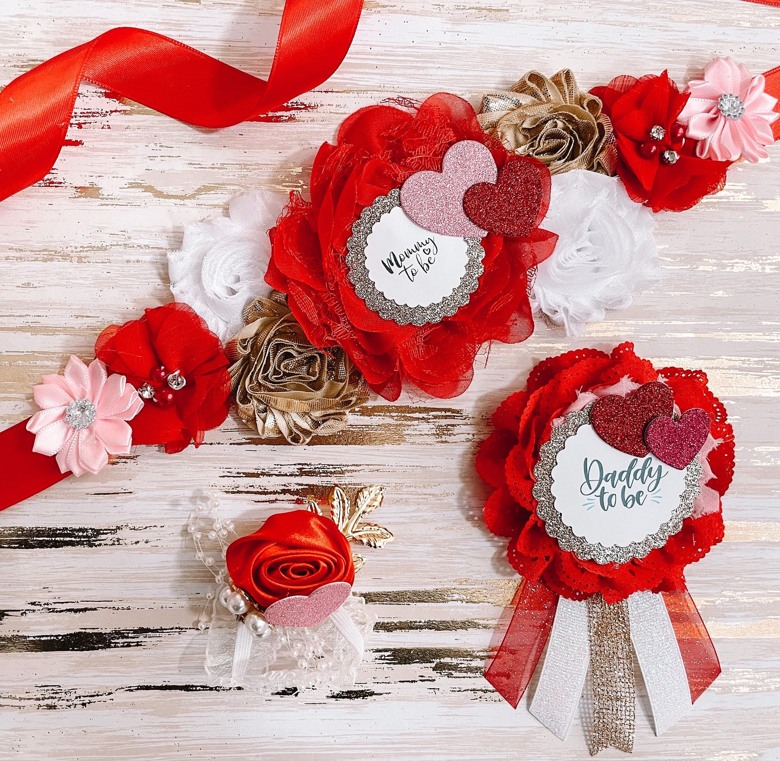 Valentine Gender Reveal Sash, Valentine Baby Shower Sash, Mom to Be ...