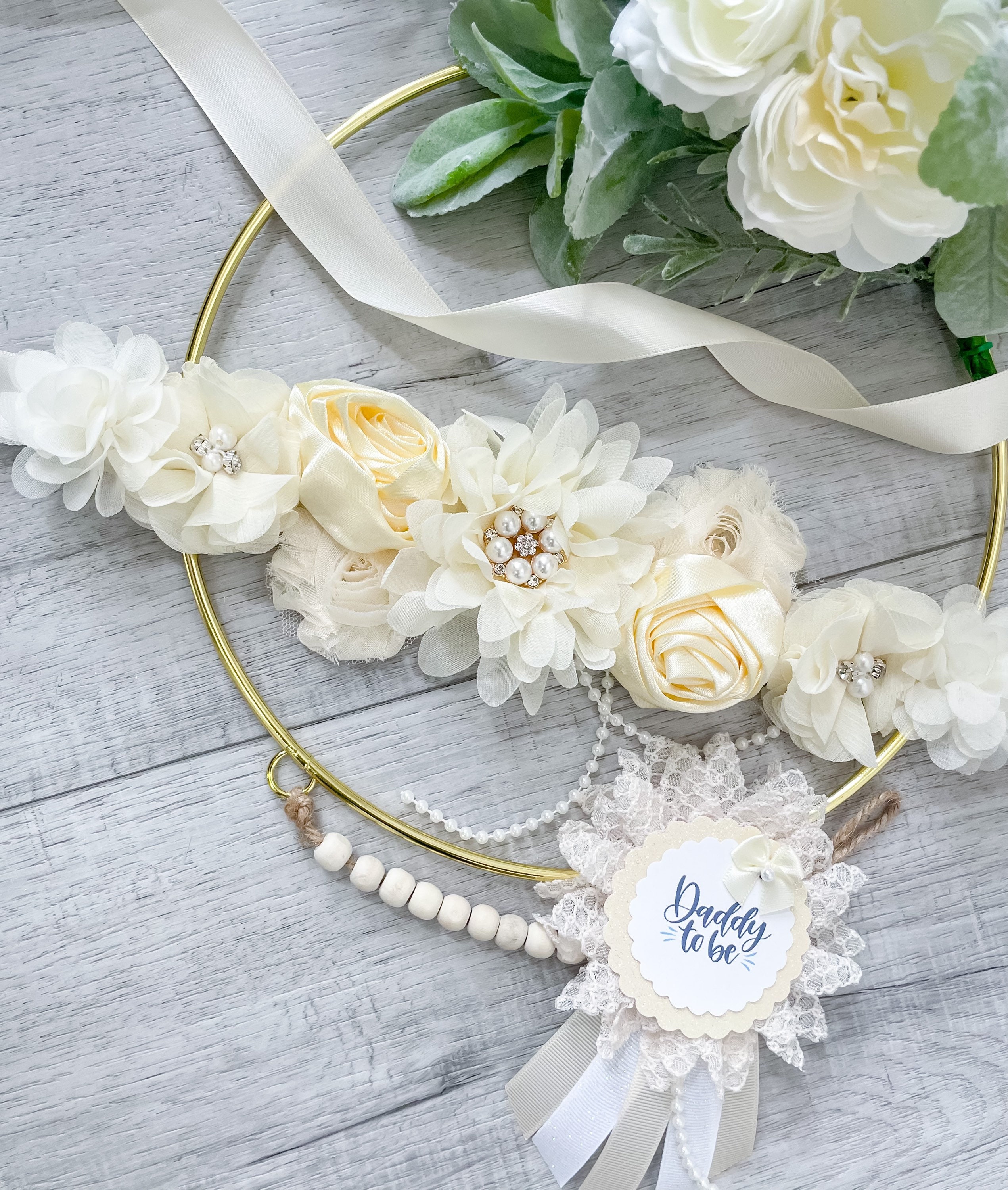 Ivory Maternity Sash for Baby Shower Ivory Mom to Be Sash Etsy