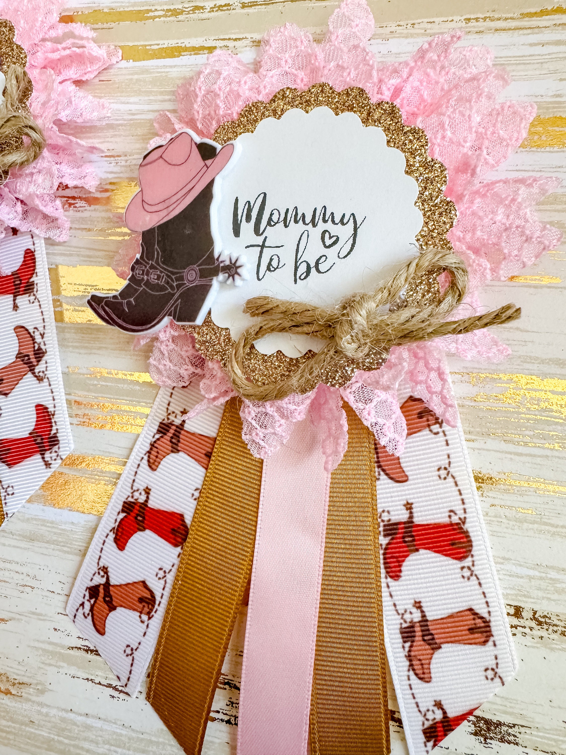 Pink Cowgirl Baby Shower Pins, Cowgirl Baby Shower Pins for Mommy to Be ...