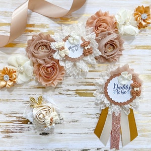 Teddy Bear Baby Shower Mommy to be Maternity Sash, Teddy Bear Baby Shower, Mom to be Sash for Baby Shower Brown and Tan Sash