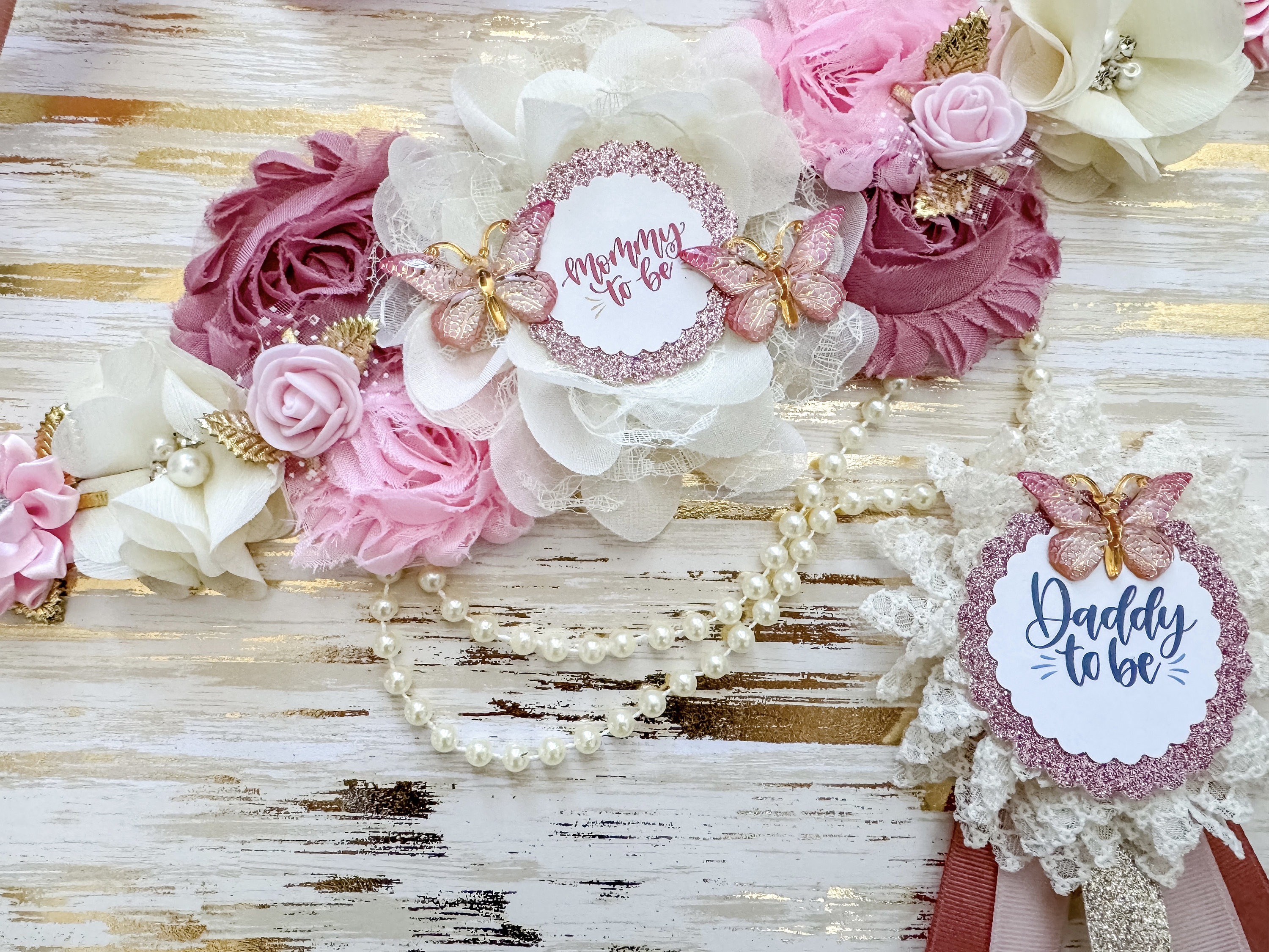 3122 Sparkle Maternity Sash Bridesmaid Wedding Multicolored Butterfly Baby Shower Maternity Sash Girl  main image 2