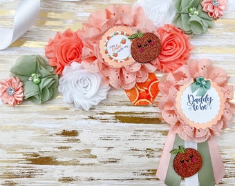Een klein schatje is onderweg Oranje babyshower mama to be zwangerschapssjerp Cutie babyshower zwangerschapssjerp voor mama to be babyshower