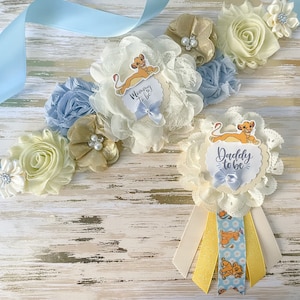 Simba Lion King Baby Shower Mom to be Sash, Maternity Sash for Lion King Baby Shower, Blue Boy Simba Lion King Baby Shower Sash, Mom to be