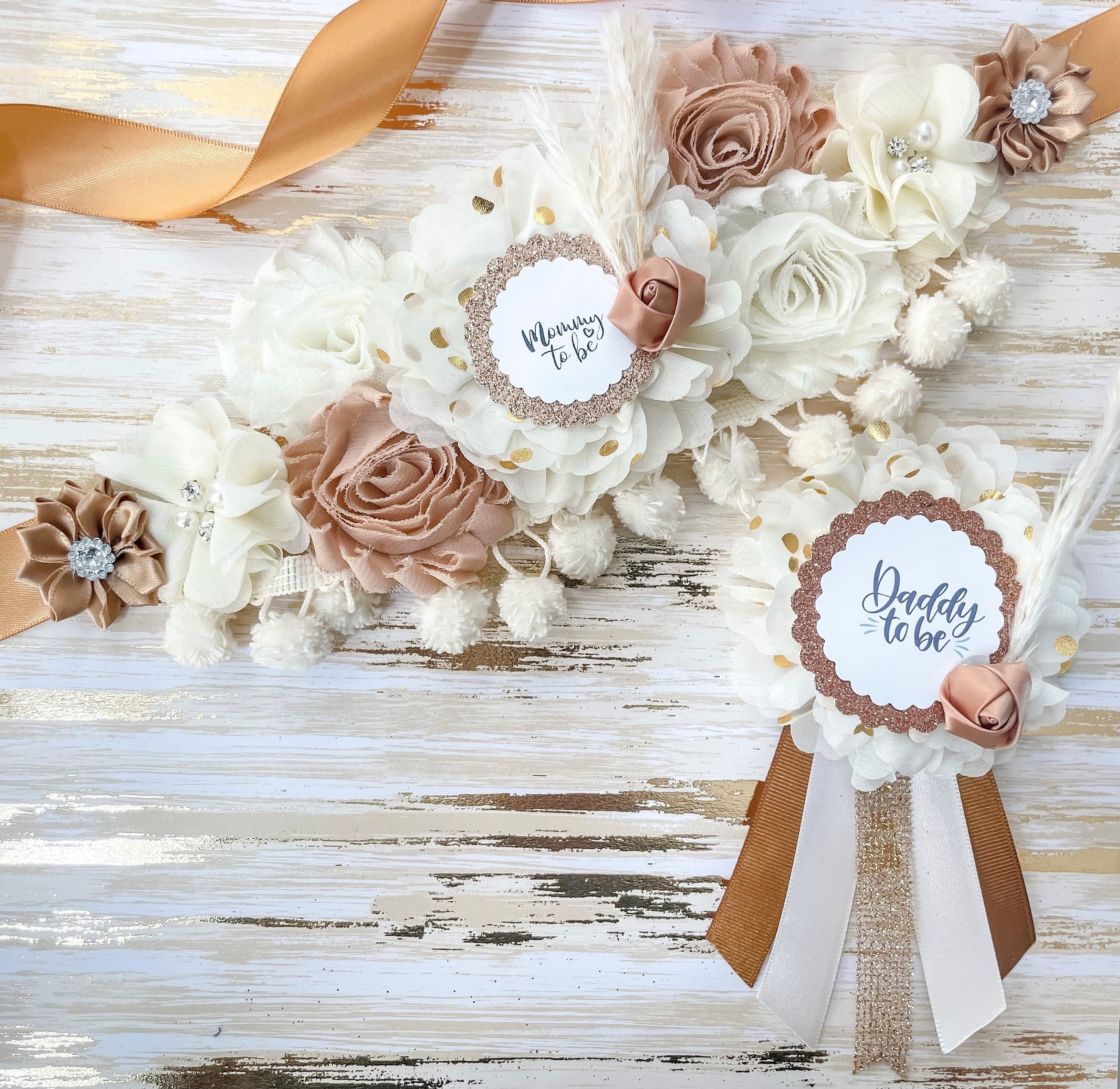4843 Rustic Baby Shower Maternity Sash Mommy To Be Belly | Usa Handmade Sage Green Cowboy Baby Shower Maternity Sash, Mommy to Be  main image 3